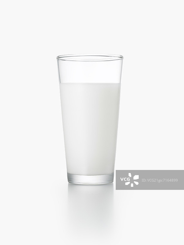 白色背景上的一杯牛奶图片素材