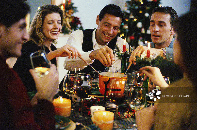 朋友，晚餐，圣诞节，家，火锅图片素材