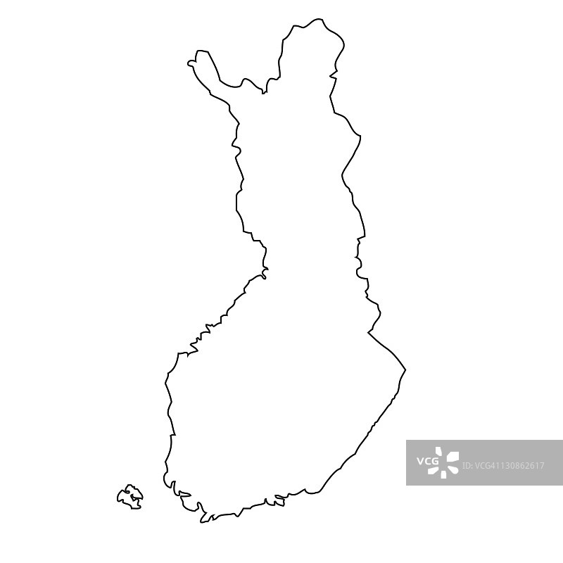 芬兰地图，大纲图片素材