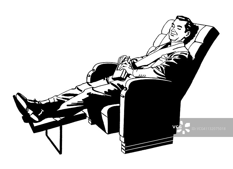 躺在躺椅上休息的男人图片素材
