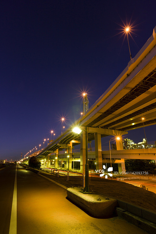 夜间高速公路，江户川区，东京都，本州，日本图片素材