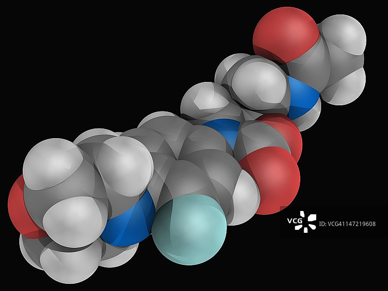 Linezolid药物分子图片素材