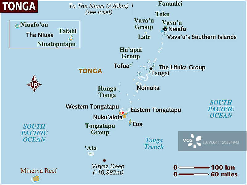 汤加的地图。图片素材