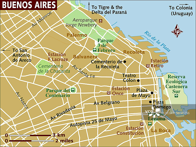 布宜诺斯艾利斯地图。图片素材