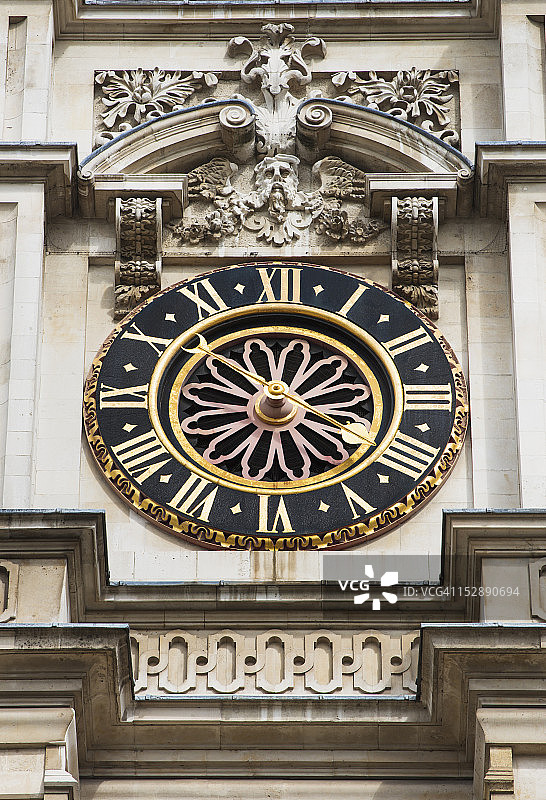 英国，伦敦，威斯敏斯特教堂时钟的细节图片素材