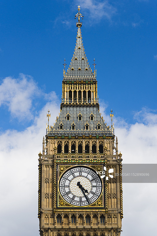 英国，伦敦，大本钟的细节图片素材