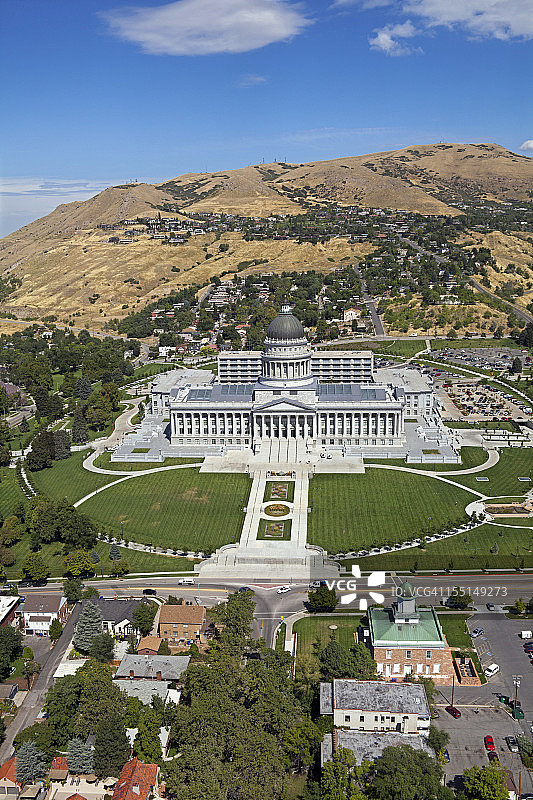 犹他州国会大厦的航拍图图片素材