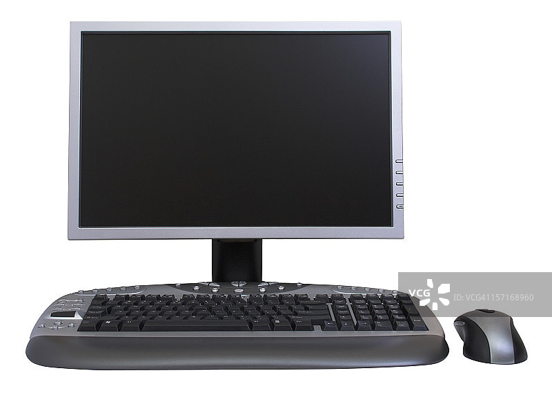 灰色宽屏TFT与键盘和鼠标图片素材