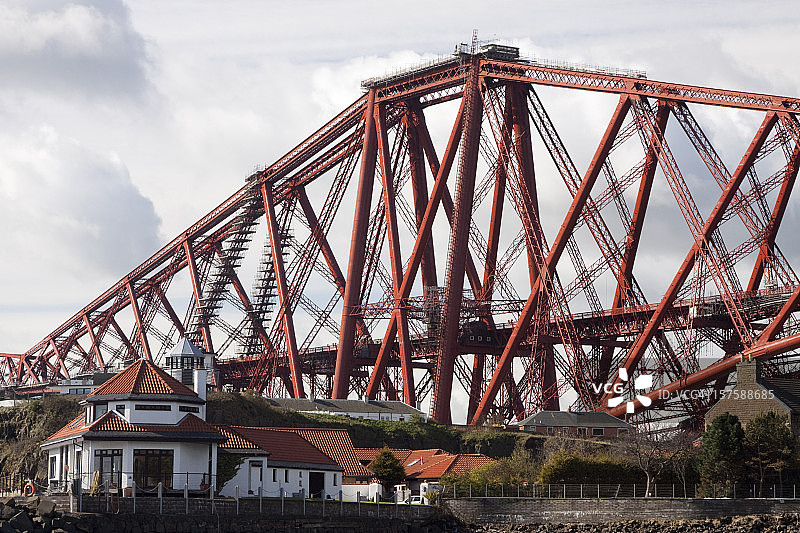 苏格兰爱丁堡福斯湾铁路桥图片素材