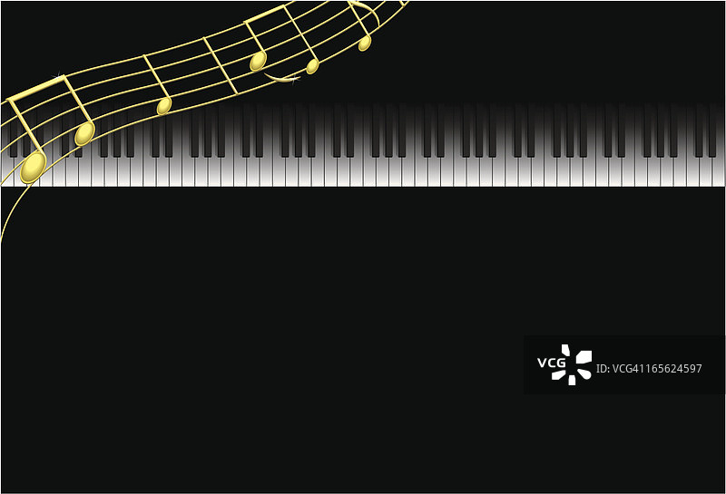 钢琴琴键和音符图片素材