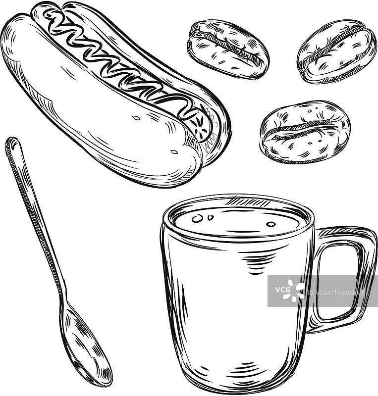 咖啡和食物详图图片素材