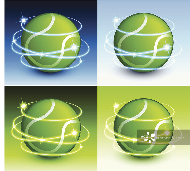 网球与抽象灯光在彩色背景图片素材