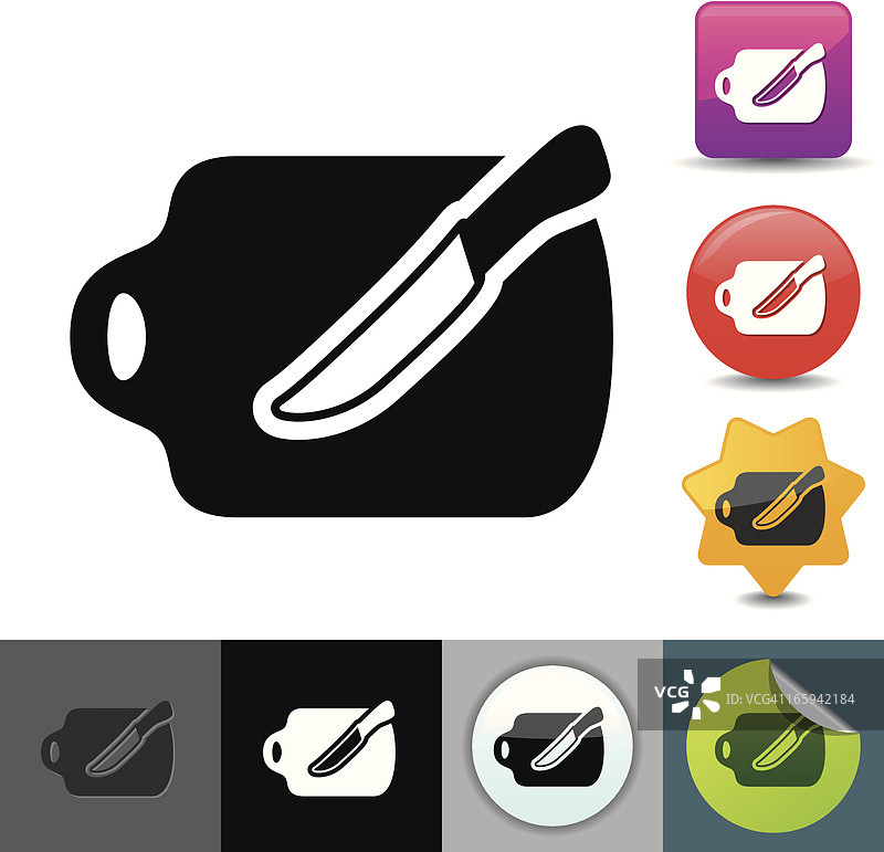 切菜板和厨房刀图标| solicosi系列图片素材