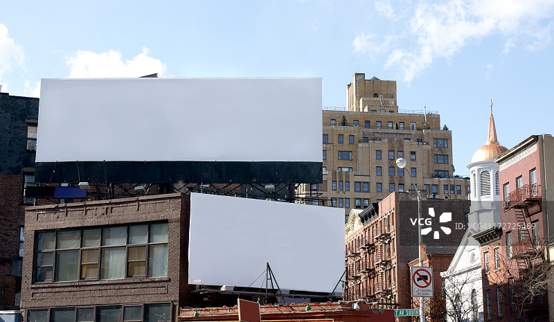 纽约曼哈顿的双层广告牌空间图片素材