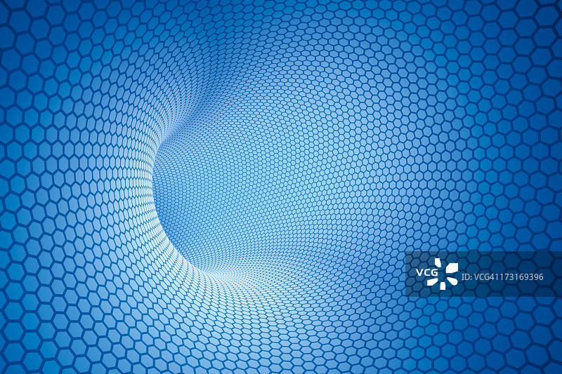 蜂窝结构蓝色隧道图片素材
