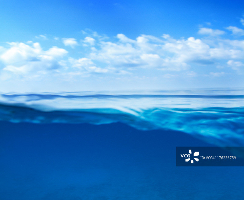 蓝色海洋的地平线图片素材