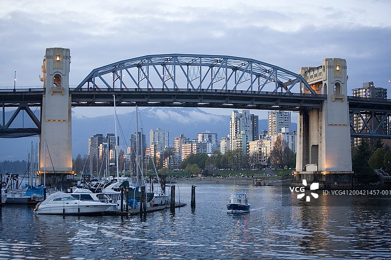 加拿大，不列颠哥伦比亚省，温哥华，布兰特街大桥图片素材