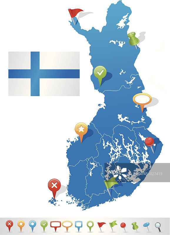 芬兰地图与导航图标图片素材