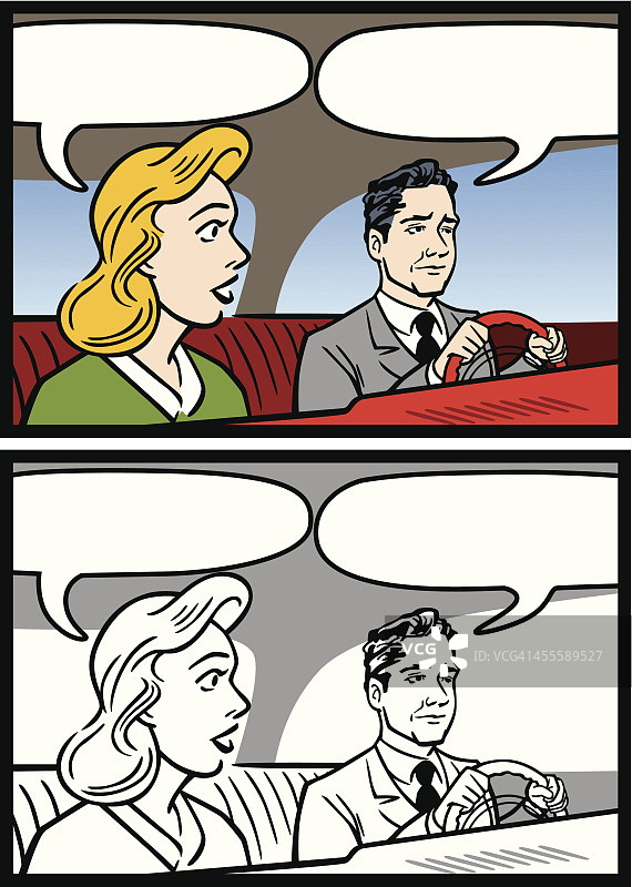 男人和女人在车里聊天图片素材