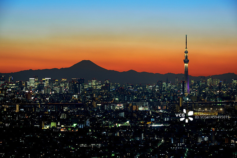东京在日落时分图片素材