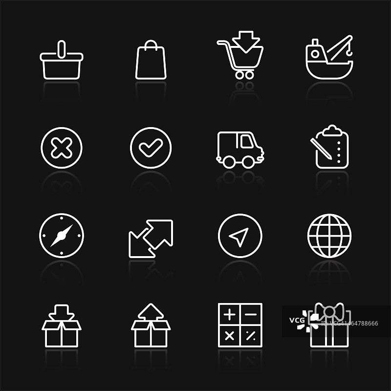 购物和物流-黑色简单图标图片素材
