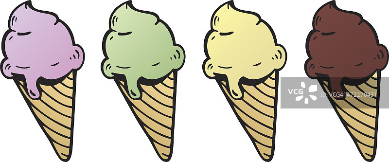 冰淇淋-插图图片素材
