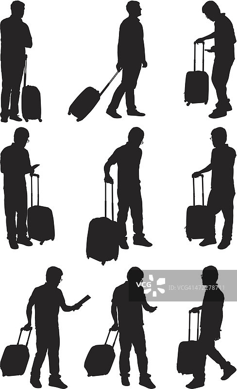 携带行李旅行的人图片素材