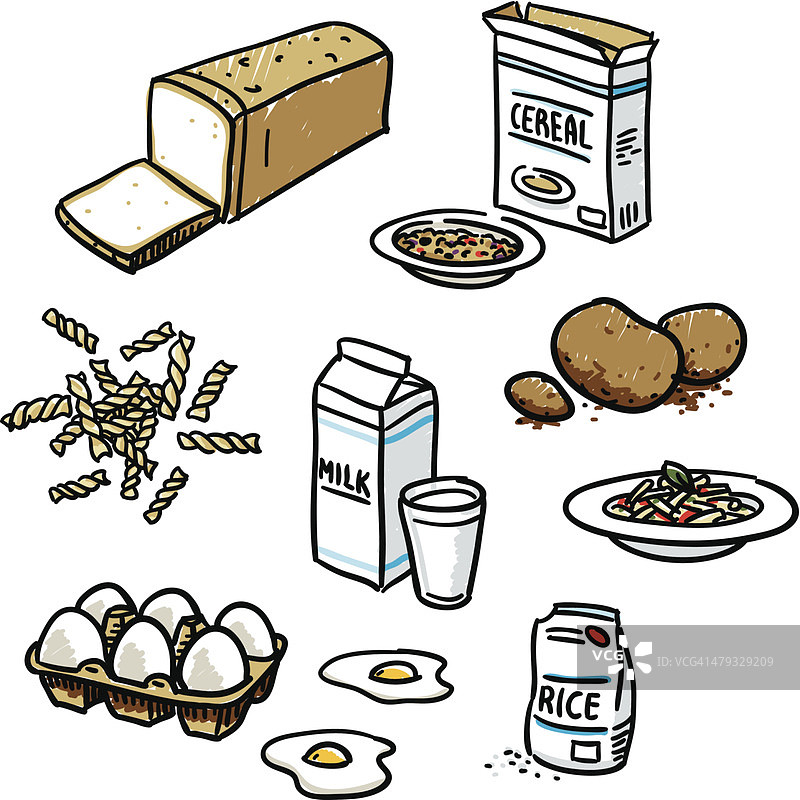 基本的食物草图图片素材