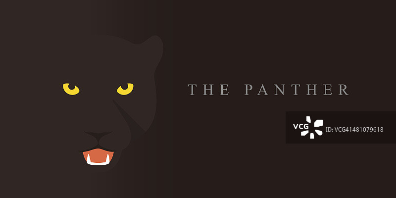 黑豹、猫品种脸卡通平面图标设计图片素材