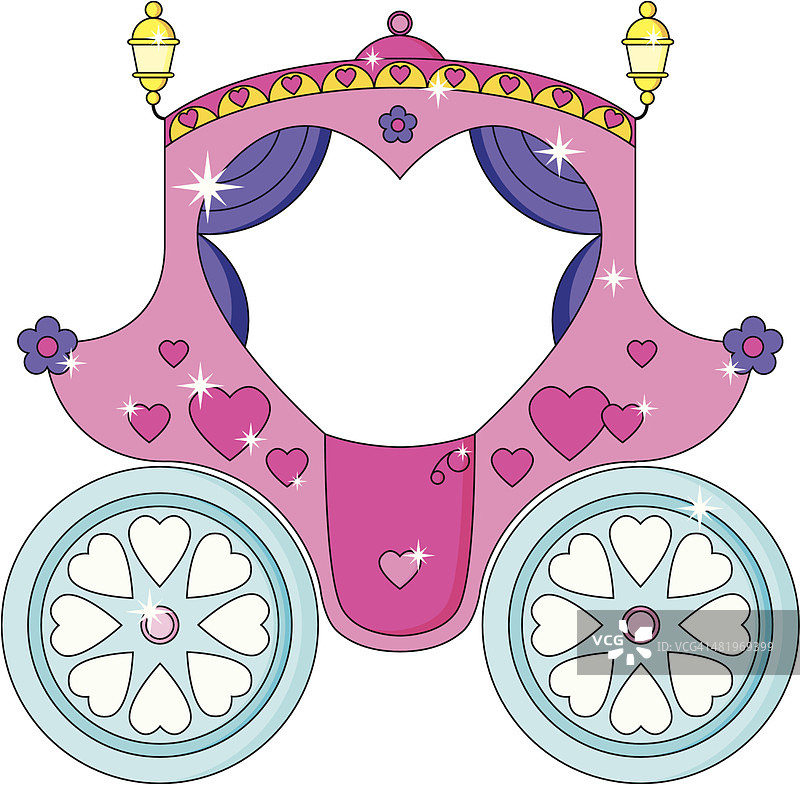 可爱的粉红色灰姑娘/公主马车。图片素材