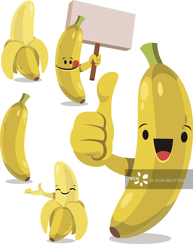 香蕉卡通套装C图片素材