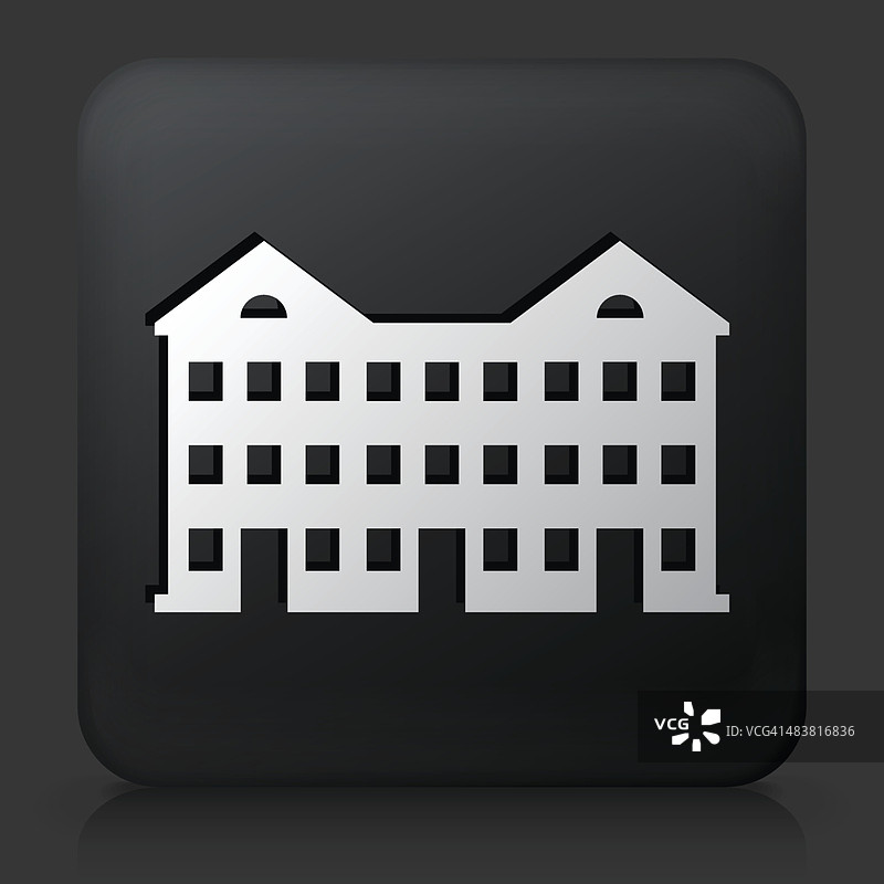 黑色方形按钮与公寓大楼图片素材