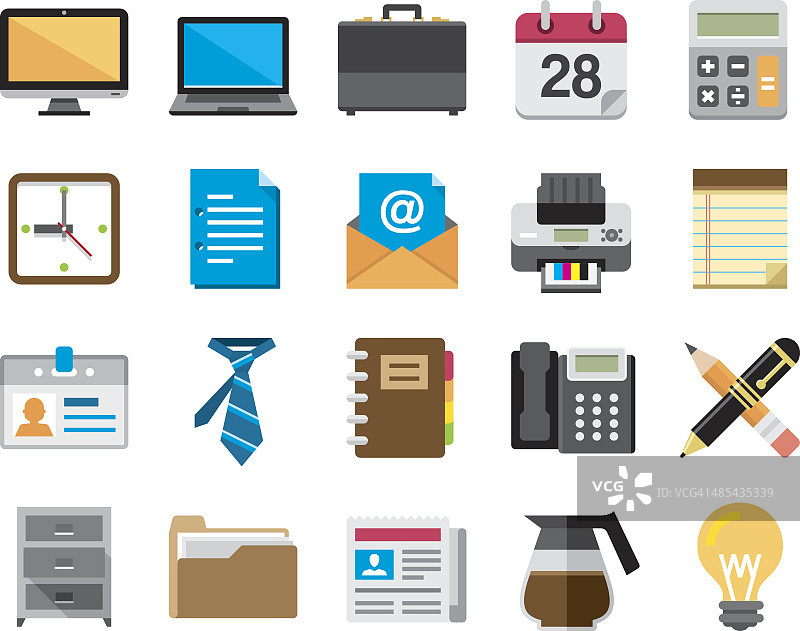Flat Office And Business icons | Kalaful系列图片素材