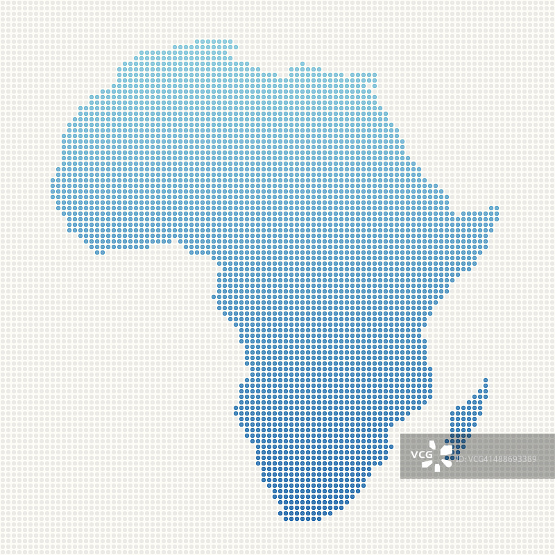 非洲地图蓝点格局图片素材