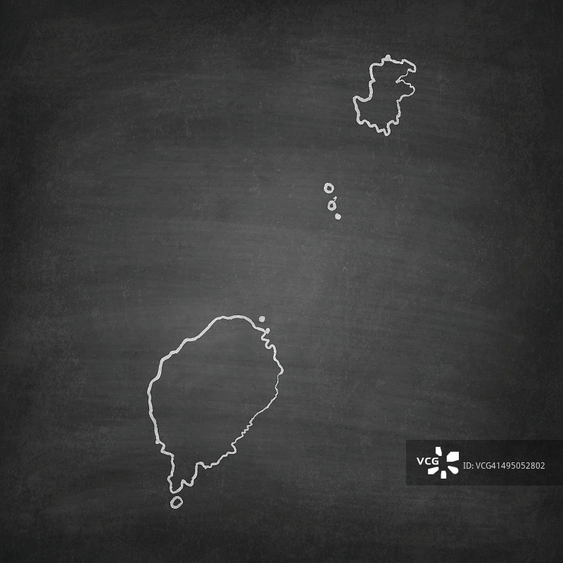 圣多美和普林西比地图在黑板上-黑板图片素材