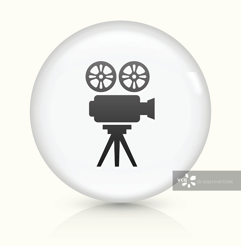 胶卷相机图标上的白色圆形矢量按钮图片素材