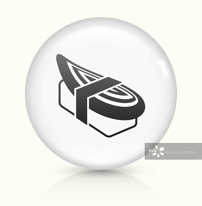 握寿司图标上的白色圆形矢量按钮图片素材