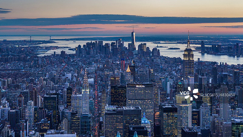 鸟瞰曼哈顿中城-纽约图片素材