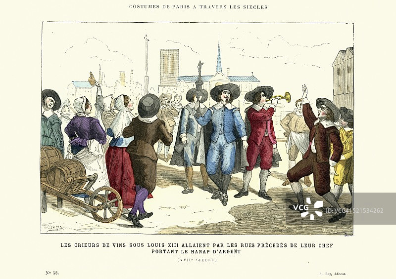 法国巴黎，路易十三统治下的酿酒师图片素材