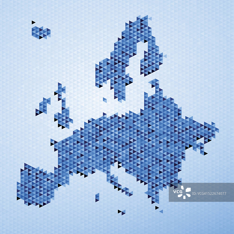 欧洲地图三角形图案蓝色图片素材