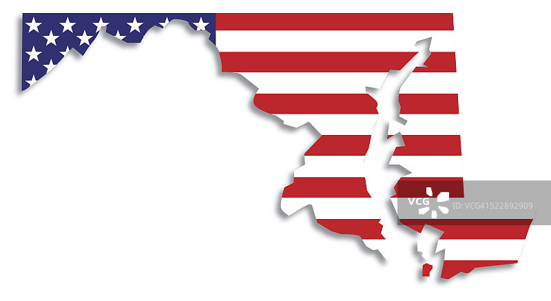 美国国旗马里兰地图图片素材