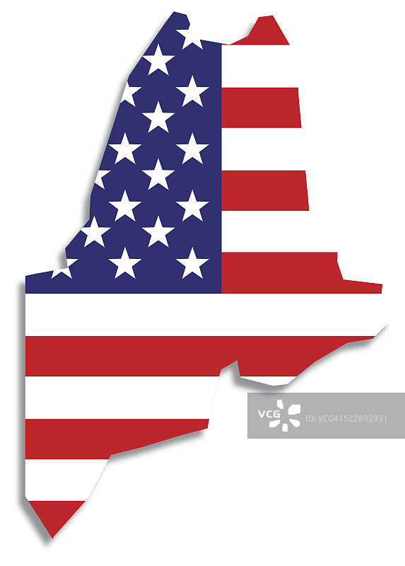 美国缅因旗地图图片素材