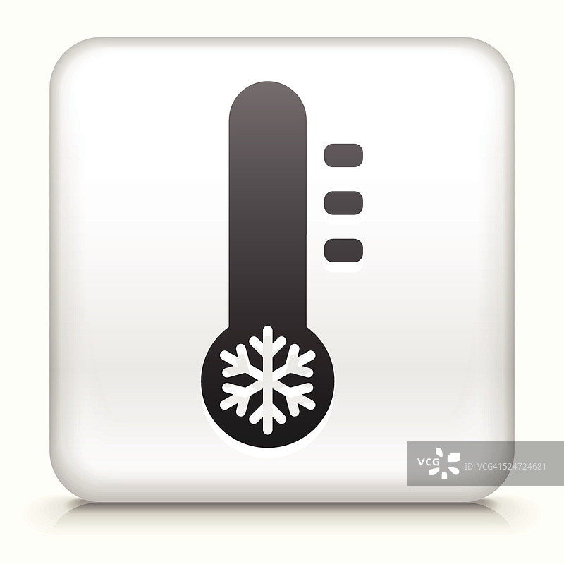 白色方形按钮与温度计图片素材
