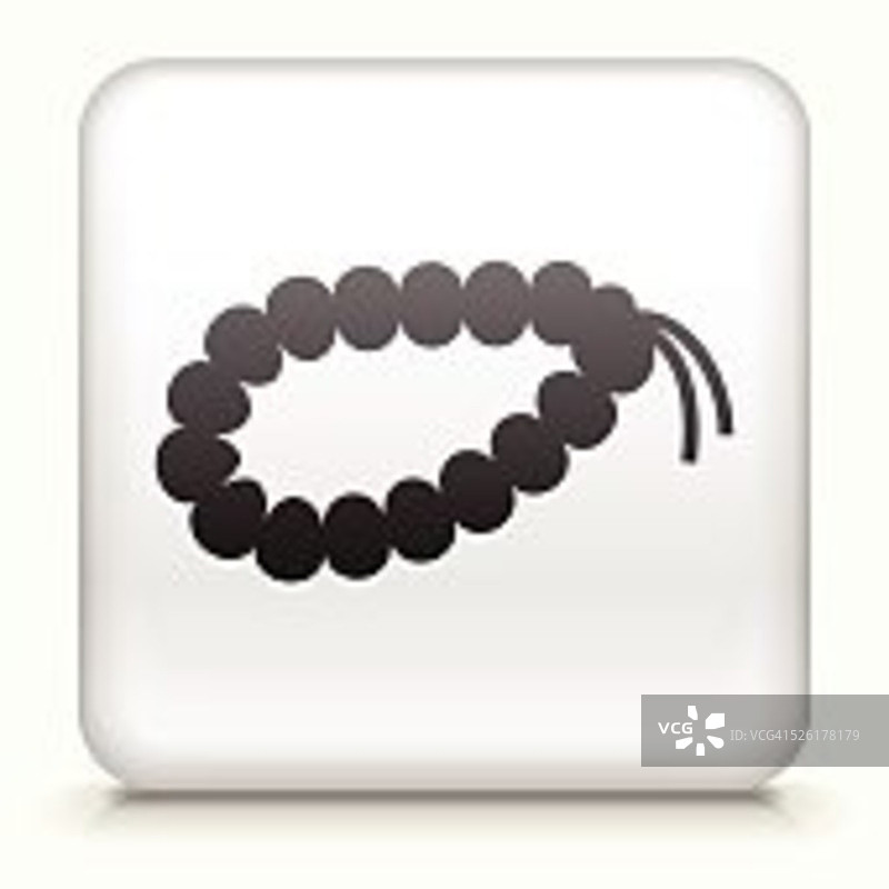 白色方形按钮与佛教项链图标图片素材
