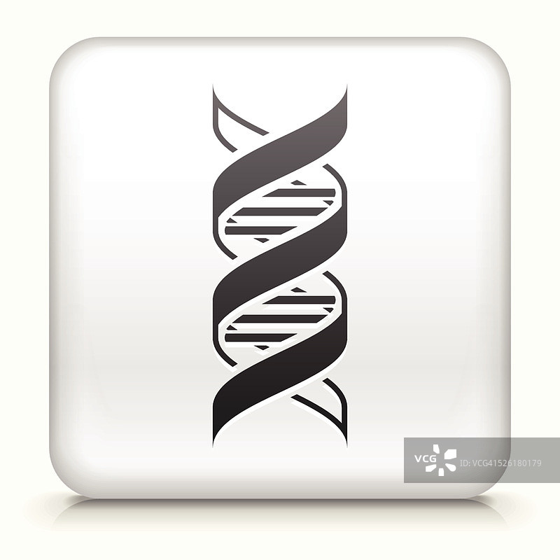 白色方形按钮与DNA图标图片素材