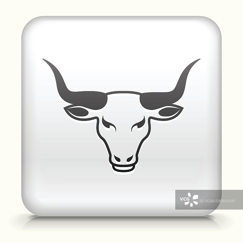 方形按钮与牛头版权免费矢量艺术图片素材