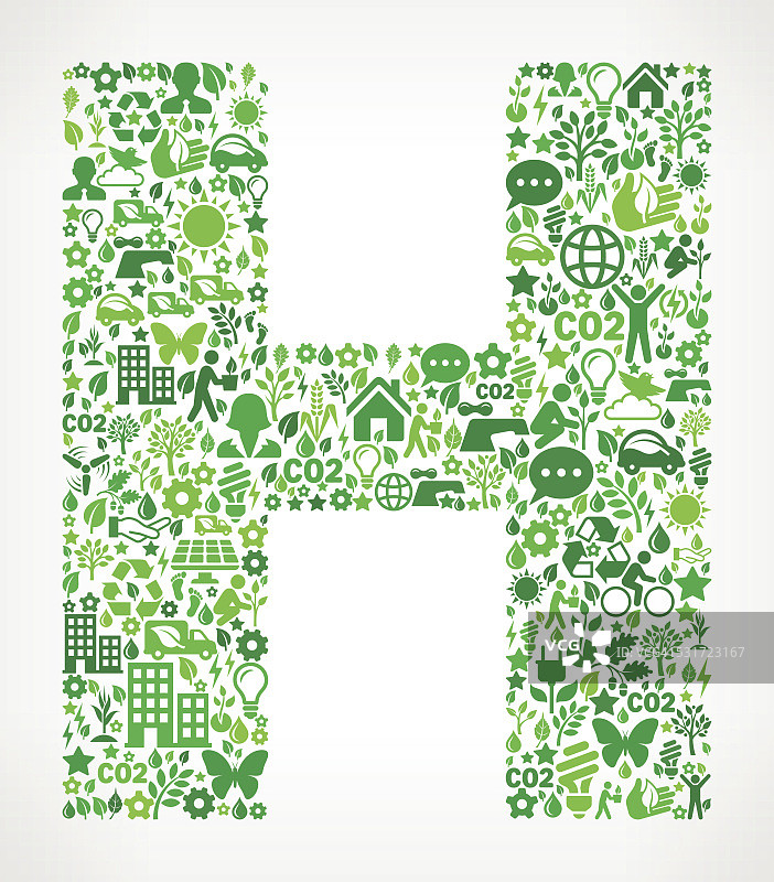字母H环保与自然界面图标图案图片素材