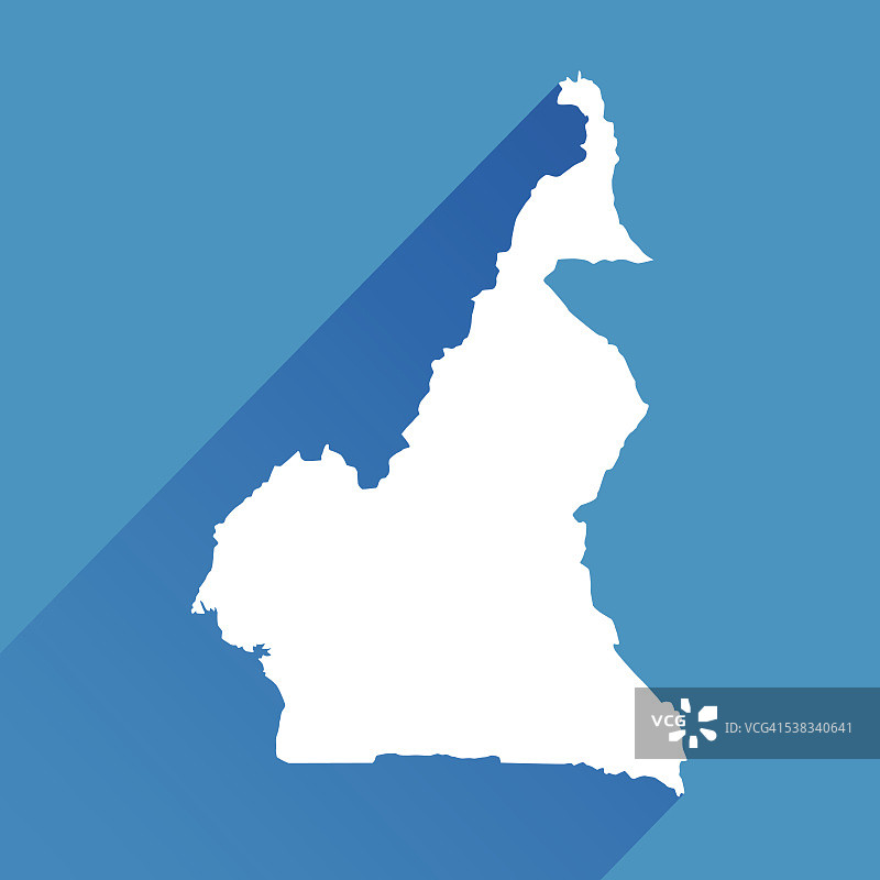 蓝色喀麦隆地图图标图片素材