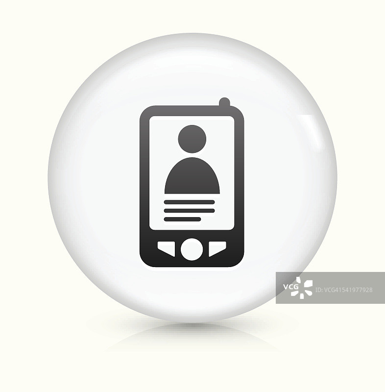 智能手机男性图像图标上的白色圆形矢量按钮图片素材