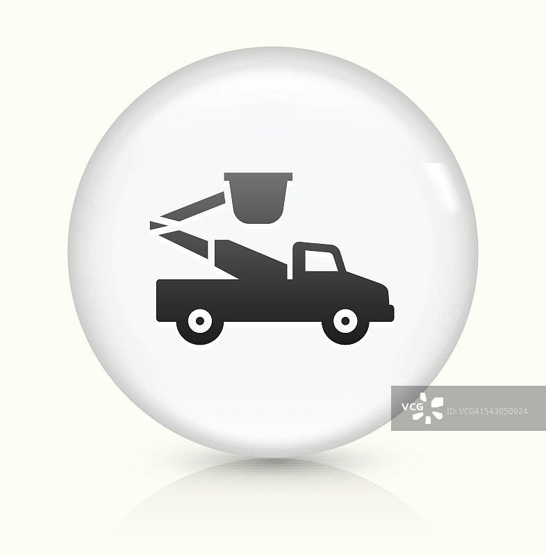 修理卡车图标上的白色圆形矢量按钮图片素材